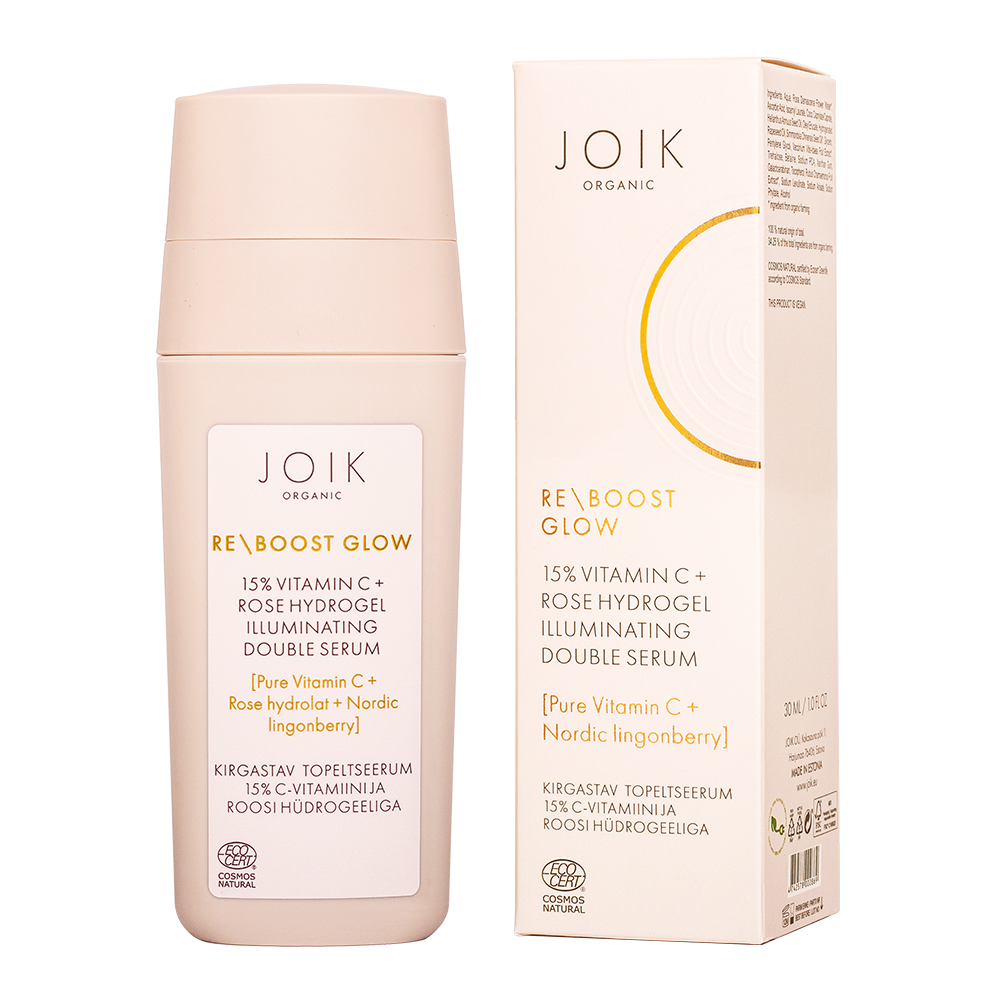 JOIK Organic Re-Boost Glow Illuminating 15% Vitamin C Serum + Rose Hydrogel