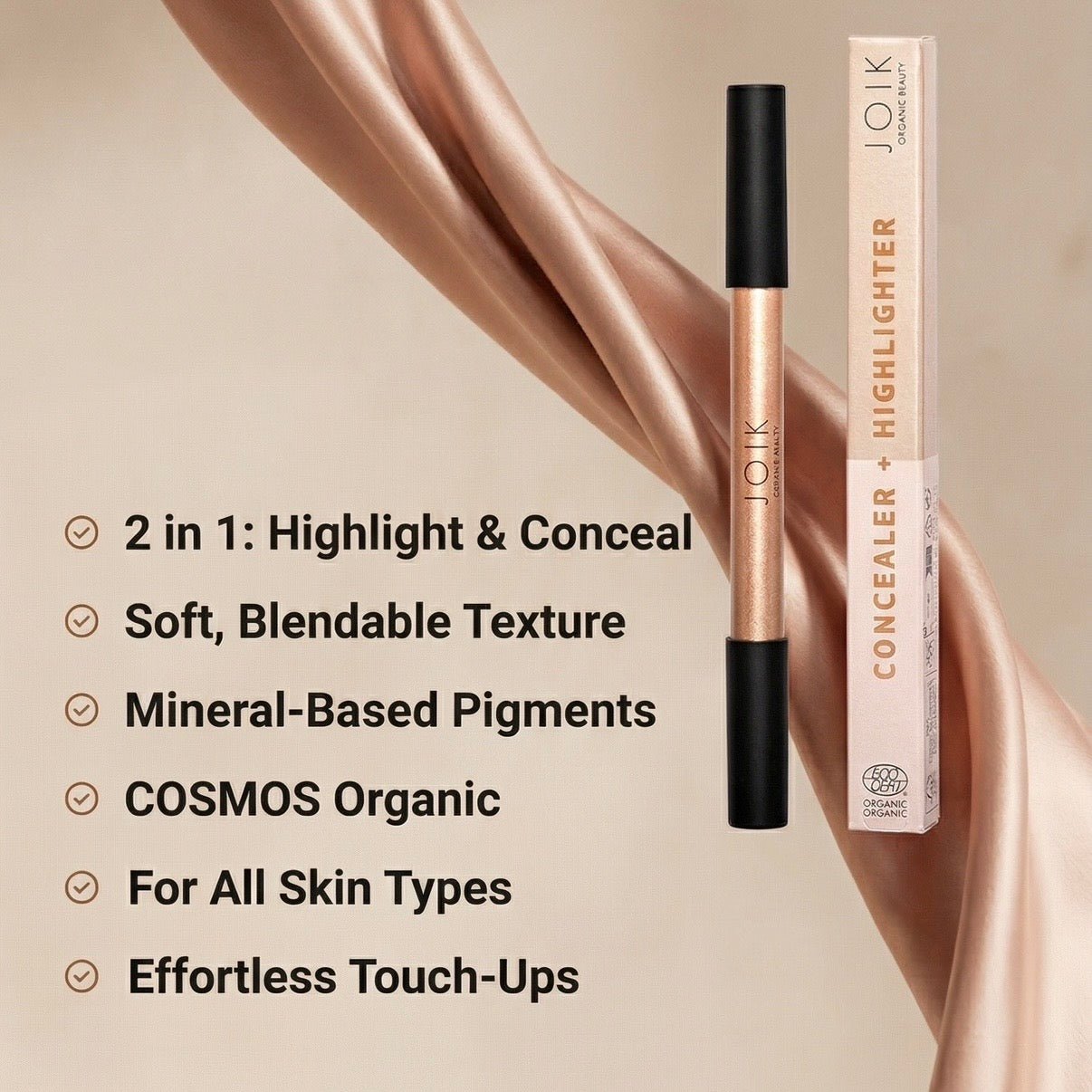 Dual-Ended Highlighter and Concealer Stick | Warm Undertone / Golden Glow - Joik USA