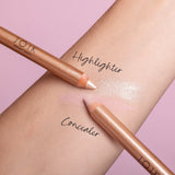 Dual-Ended Highlighter and Concealer Stick | Subtle Pink / Soft Champagne