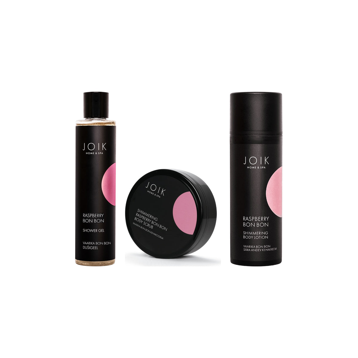 Raspberry Bon Bon Body Care Trio: everything in the set