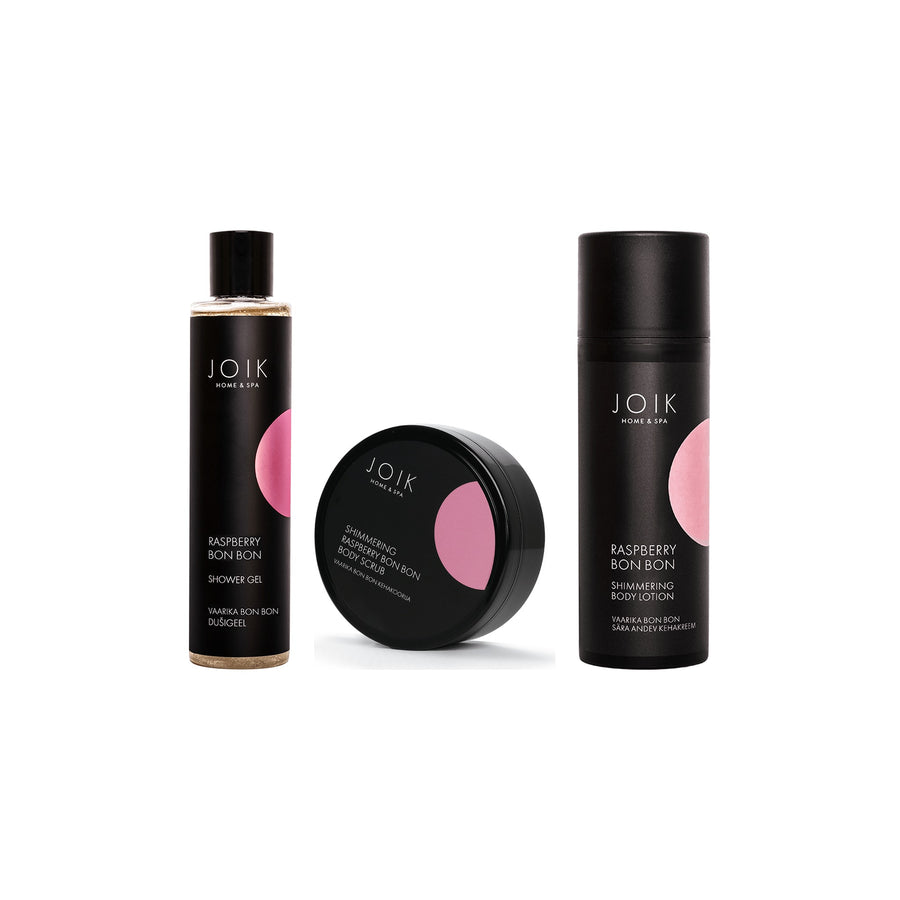 Raspberry Bon Bon Body Care Trio: everything in the set